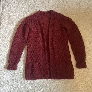 Handmade Wool Knitted Sweater Coat Jacket